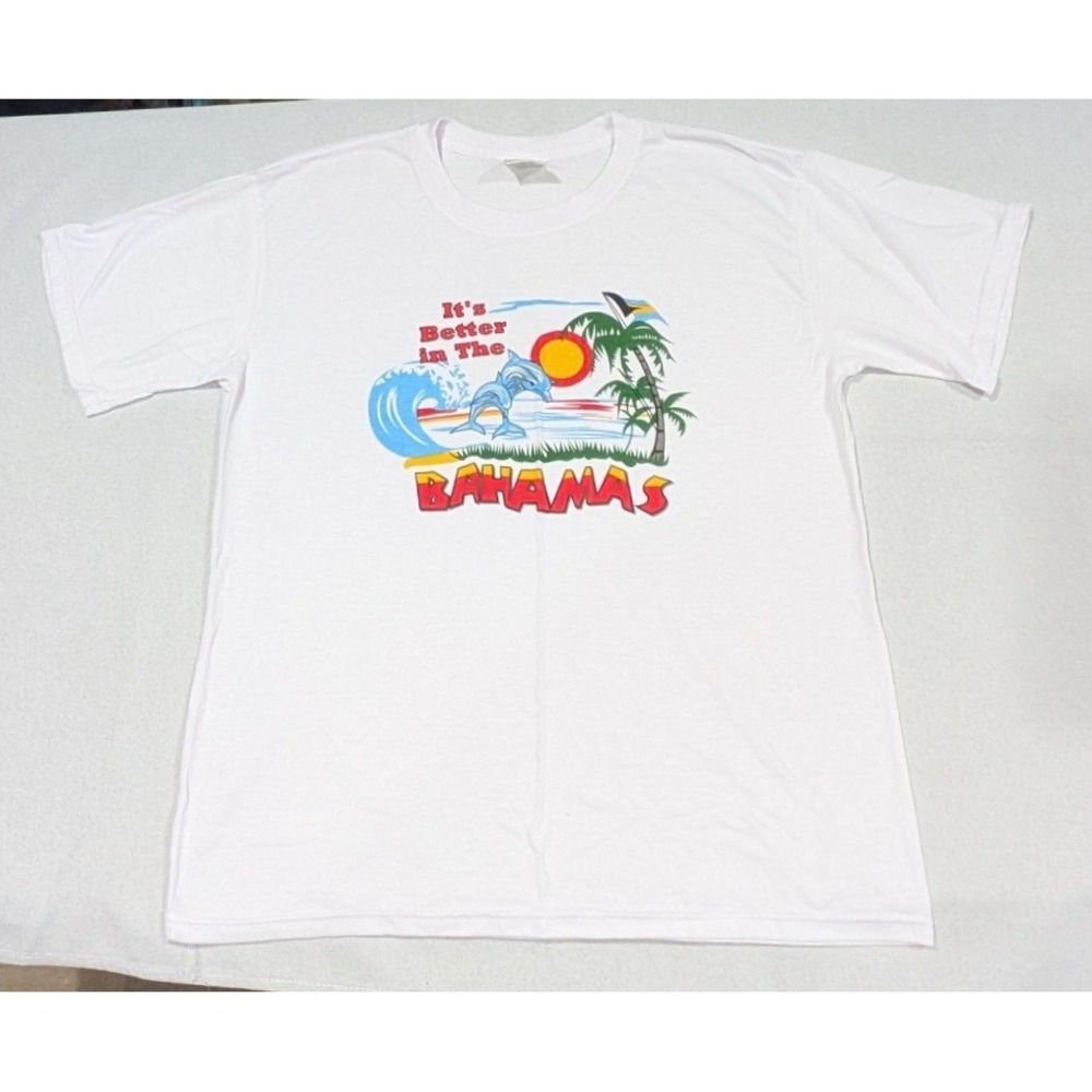 Banana Bay Designs Graphic Tee XXL White Bahamas Souvenir T-Shirt Excellent
